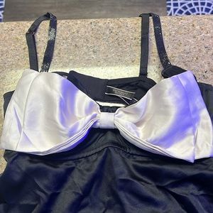 VS Sexy Black and White Bow Lingerie/PJ Set